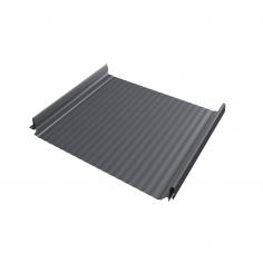 Кликфальц Pro Gofr Grand Line 0,5 Satin с пленкой на замках RAL 7024 мокрый асфальт