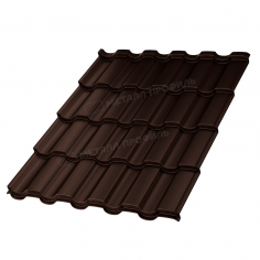 Металлочерепица МП Монтекристо-ML (VALORI-20-DarkBrown-0.5)
