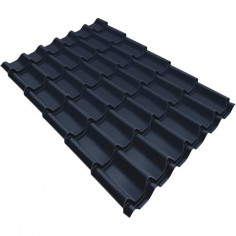 Металлочерепица классик 0,5 Satin RAL 7024 мокрый асфальт