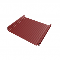 Кликфальц Pro Gofr Grand Line 0,5 Satin с пленкой на замках RAL 3011 коричнево-красный